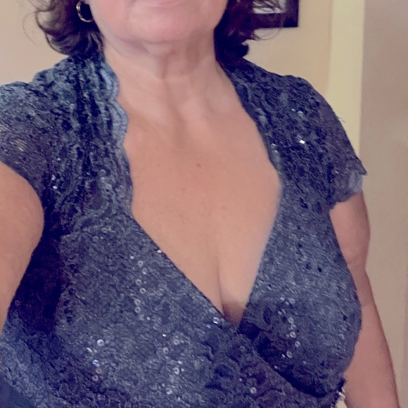 NWT elegant blue/grey gown - Picture 15 of 15